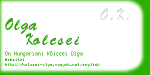 olga kolcsei business card